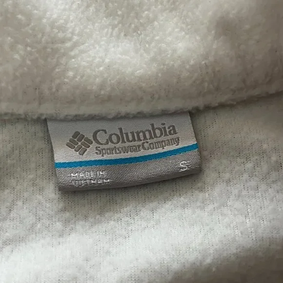 Columbia Full Zip Up Jacket Fleece Women Small White Pockets Outdoor Lightweight - Picture 8 of 11